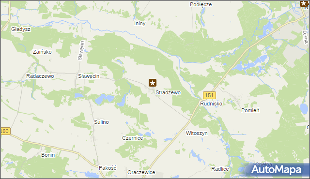 mapa Stradzewo gmina Choszczno, Stradzewo gmina Choszczno na mapie Targeo