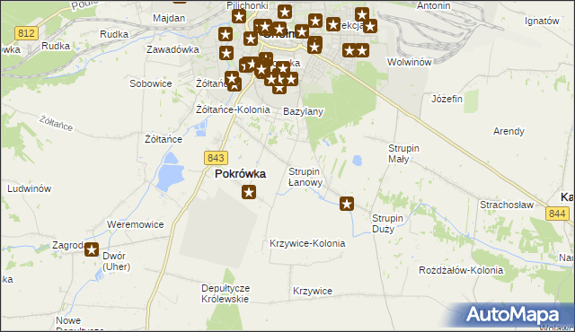 mapa Strupin Łanowy, Strupin Łanowy na mapie Targeo