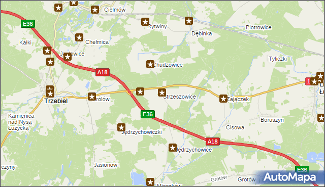 mapa Strzeszowice, Strzeszowice na mapie Targeo