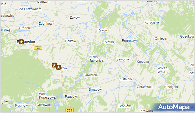 mapa Sulistrowice gmina Chlewiska, Sulistrowice gmina Chlewiska na mapie Targeo