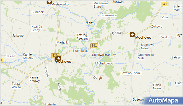 mapa Sulkowo-Bariany, Sulkowo-Bariany na mapie Targeo
