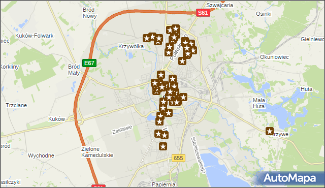 mapa Suwałk, Suwałki na mapie Targeo