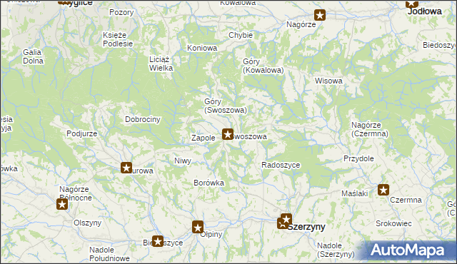 mapa Swoszowa, Swoszowa na mapie Targeo