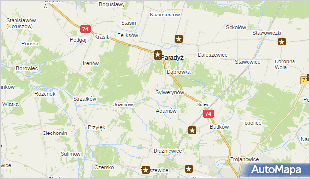 mapa Sylwerynów, Sylwerynów na mapie Targeo