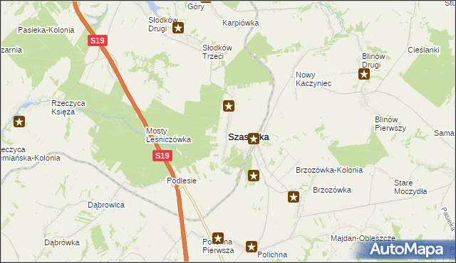 mapa Szastarka, Szastarka na mapie Targeo