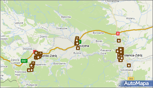 mapa Szczytna powiat kłodzki, Szczytna powiat kłodzki na mapie Targeo