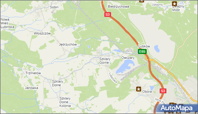 mapa Szklary Górne, Szklary Górne na mapie Targeo