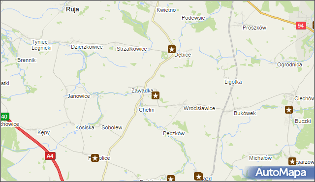 mapa Szymanów gmina Malczyce, Szymanów gmina Malczyce na mapie Targeo