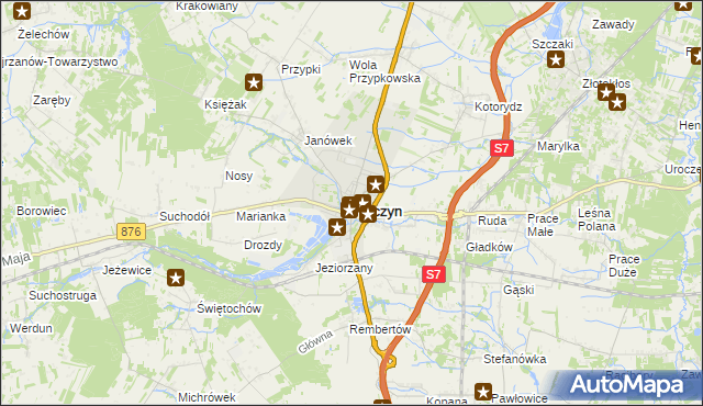 mapa Tarczyn powiat piaseczyński, Tarczyn powiat piaseczyński na mapie Targeo