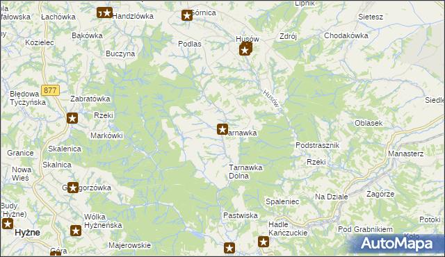 mapa Tarnawka gmina Markowa, Tarnawka gmina Markowa na mapie Targeo