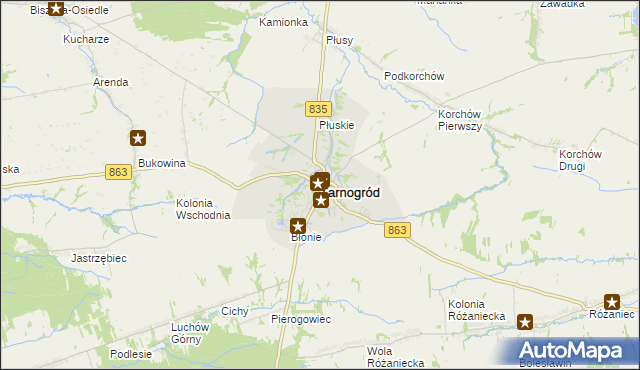 mapa Tarnogród, Tarnogród na mapie Targeo