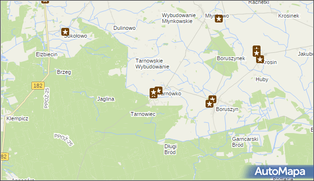 mapa Tarnówko gmina Połajewo, Tarnówko gmina Połajewo na mapie Targeo