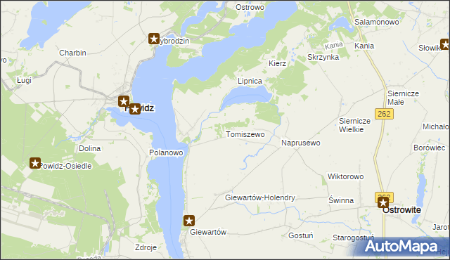 mapa Tomiszewo, Tomiszewo na mapie Targeo