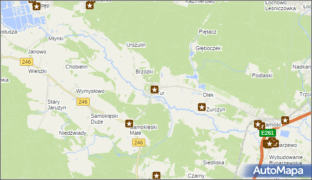 mapa Tur gmina Szubin, Tur gmina Szubin na mapie Targeo