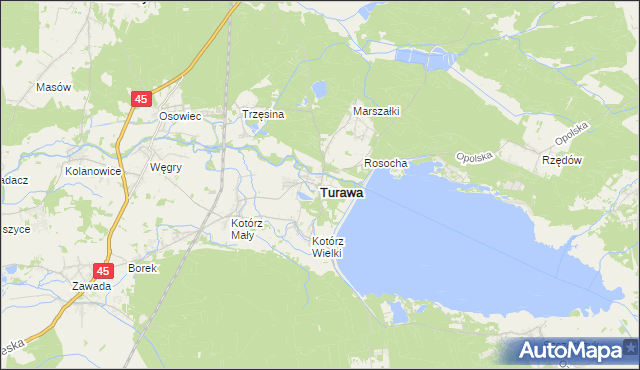 mapa Turawa, Turawa na mapie Targeo