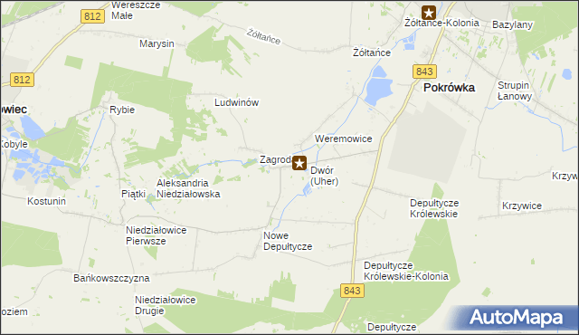 mapa Uher, Uher na mapie Targeo