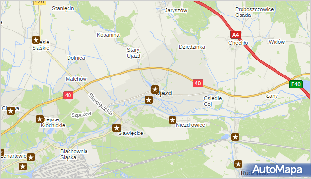 mapa Ujazd powiat strzelecki, Ujazd powiat strzelecki na mapie Targeo