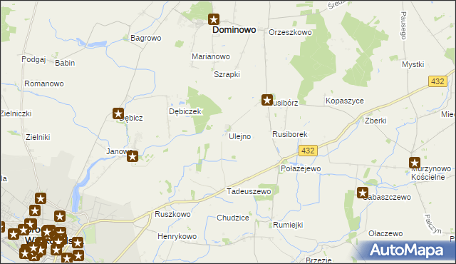 mapa Ulejno gmina Środa Wielkopolska, Ulejno gmina Środa Wielkopolska na mapie Targeo