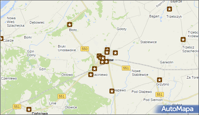 mapa Unisław powiat chełmiński, Unisław powiat chełmiński na mapie Targeo