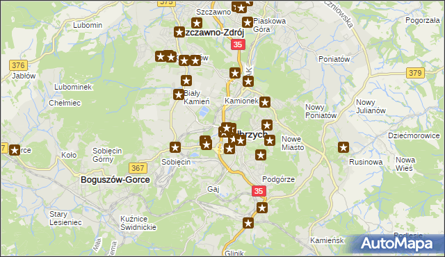 mapa Wałbrzycha, Wałbrzych na mapie Targeo