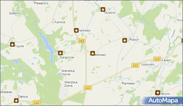 mapa Wartkowo, Wartkowo na mapie Targeo