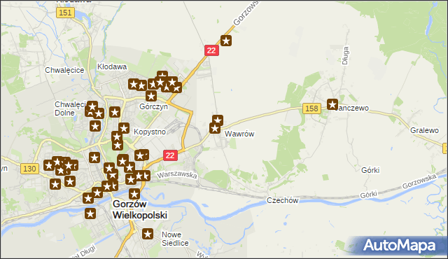 mapa Wawrów, Wawrów na mapie Targeo