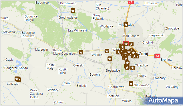 mapa Wełecz, Wełecz na mapie Targeo