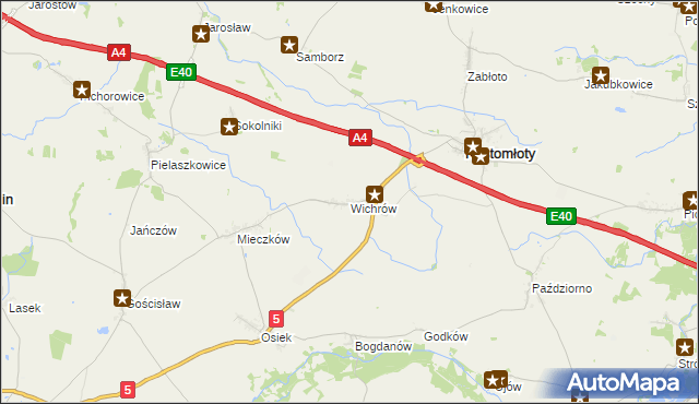 mapa Wichrów gmina Kostomłoty, Wichrów gmina Kostomłoty na mapie Targeo