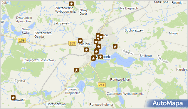 mapa Więcbork, Więcbork na mapie Targeo