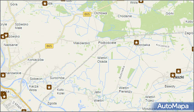 mapa Wietlin Osada, Wietlin Osada na mapie Targeo