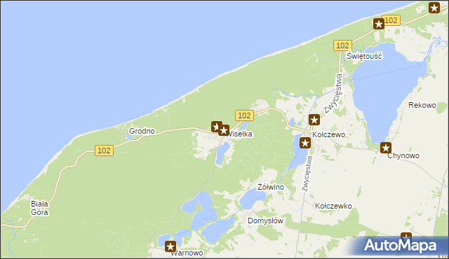 mapa Wisełka, Wisełka na mapie Targeo