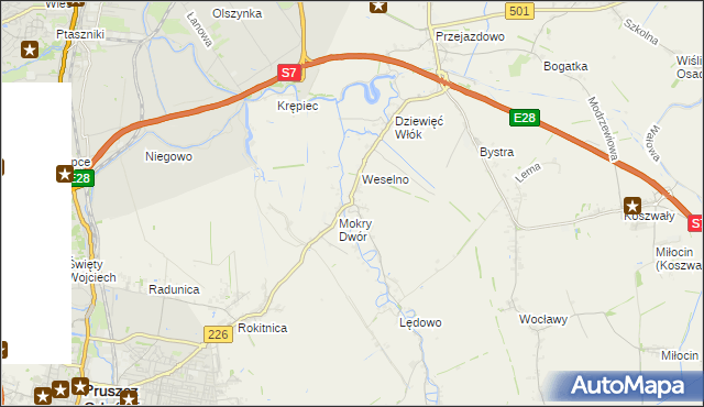 mapa Wiślina, Wiślina na mapie Targeo