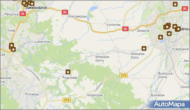 mapa Witoszów Górny, Witoszów Górny na mapie Targeo