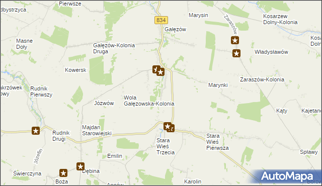 mapa Wola Gałęzowska, Wola Gałęzowska na mapie Targeo