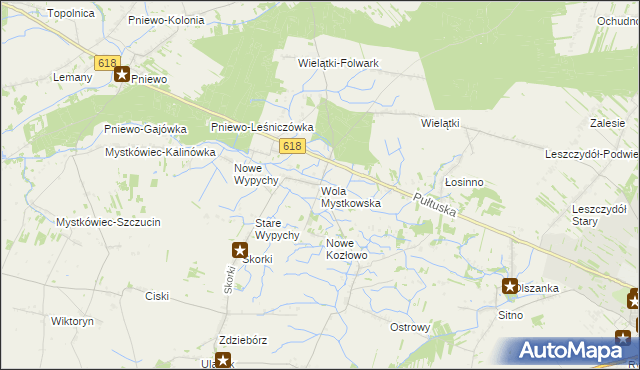 mapa Wola Mystkowska, Wola Mystkowska na mapie Targeo