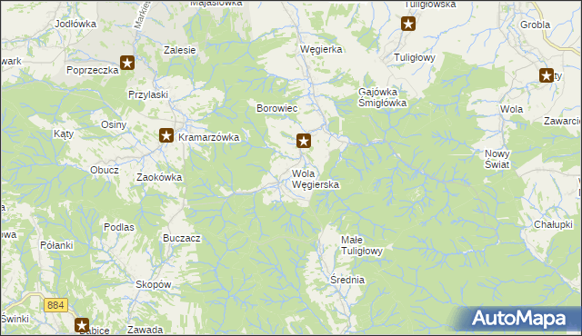 mapa Wola Węgierska, Wola Węgierska na mapie Targeo