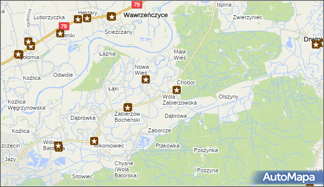mapa Wola Zabierzowska, Wola Zabierzowska na mapie Targeo