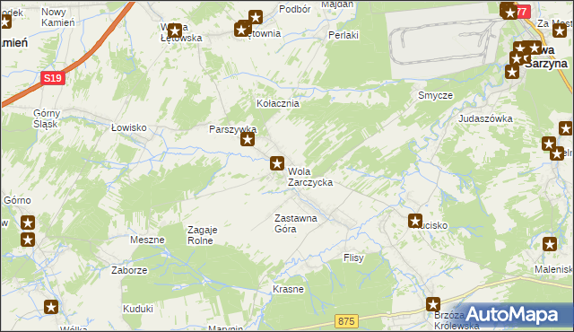mapa Wola Zarczycka, Wola Zarczycka na mapie Targeo