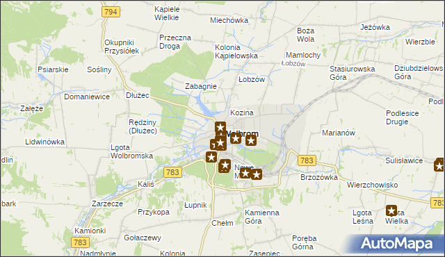 mapa Wolbrom, Wolbrom na mapie Targeo