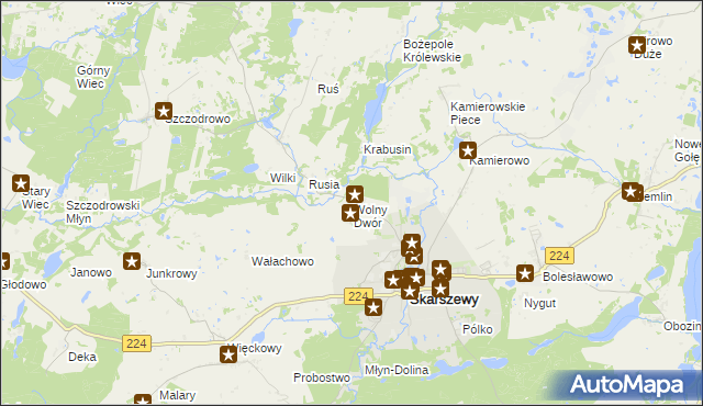 mapa Wolny Dwór, Wolny Dwór na mapie Targeo