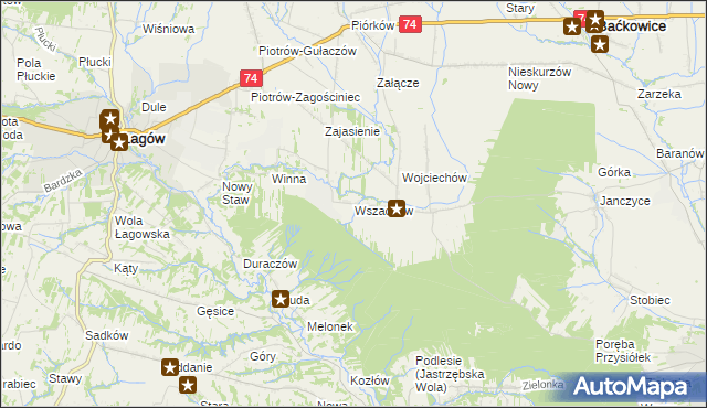 mapa Wszachów, Wszachów na mapie Targeo
