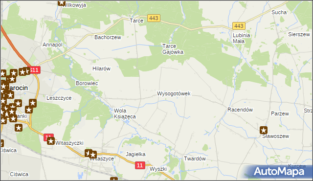 mapa Wysogotówek, Wysogotówek na mapie Targeo