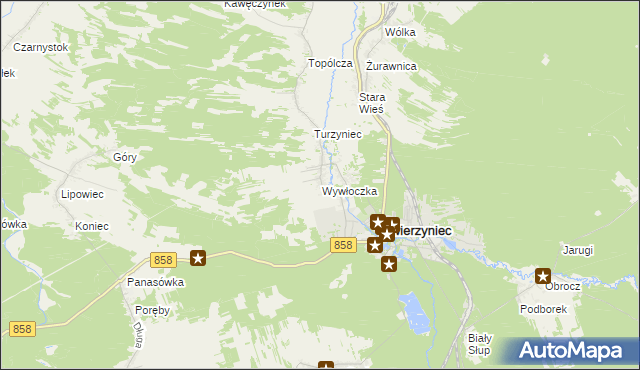 mapa Wywłoczka, Wywłoczka na mapie Targeo