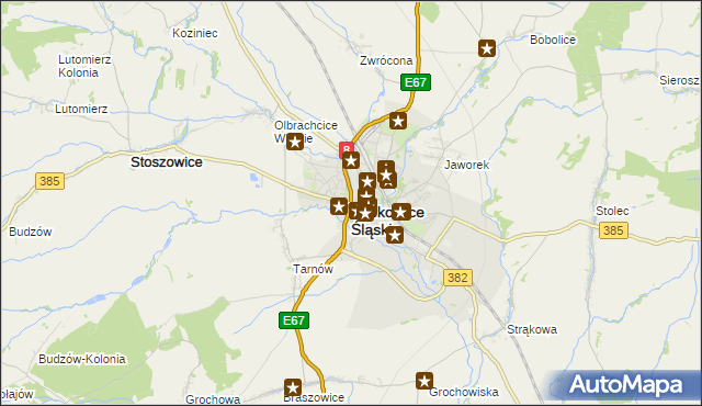 mapa Ząbkowice Śląskie, Ząbkowice Śląskie na mapie Targeo