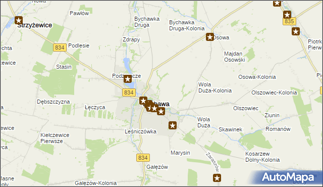 mapa Zadębie gmina Bychawa, Zadębie gmina Bychawa na mapie Targeo