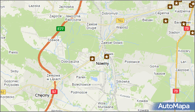 mapa Zagrody gmina Sitkówka-Nowiny, Zagrody gmina Sitkówka-Nowiny na mapie Targeo