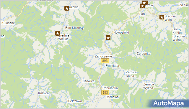 mapa Zahoczewie, Zahoczewie na mapie Targeo