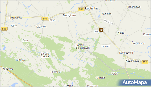 mapa Zamek Bierzgłowski, Zamek Bierzgłowski na mapie Targeo