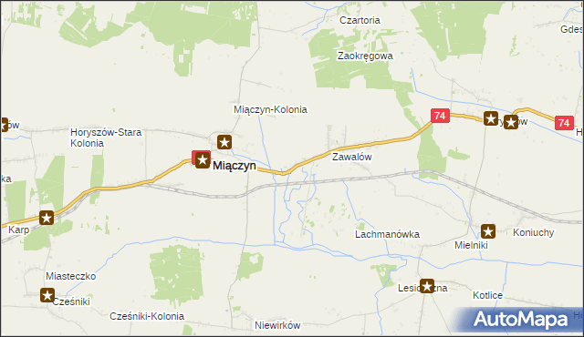 mapa Zawalów-Kolonia, Zawalów-Kolonia na mapie Targeo