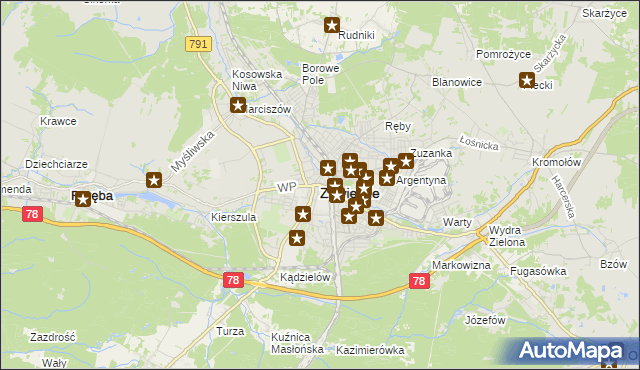 mapa Zawiercie, Zawiercie na mapie Targeo